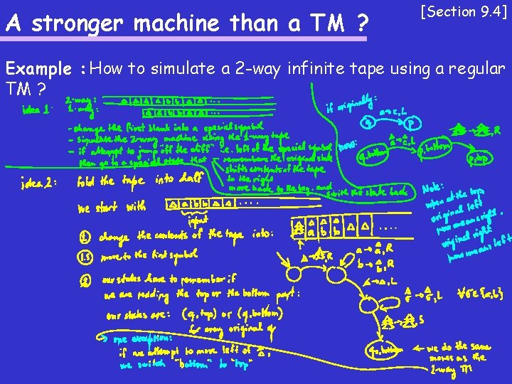 A stronger machine than a TM ? [Section 9. 4] Example : How to
