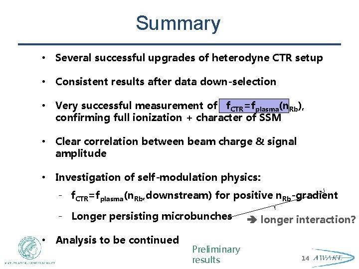 Summary • Several successful upgrades of heterodyne CTR setup • Consistent results after data