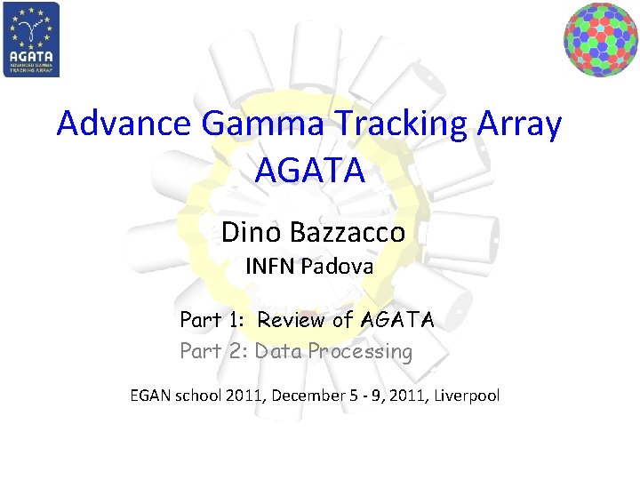 Advance Gamma Tracking Array AGATA Dino Bazzacco INFN Padova Part 1: Review of AGATA
