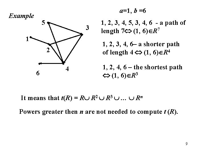a=1, b =6 Example 5 • • 1, 2, 3, 4, 6– a shorter