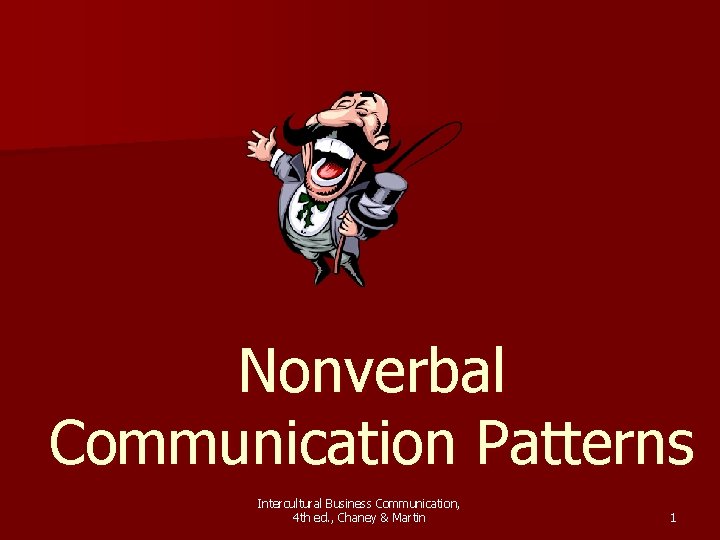 Nonverbal Communication Patterns Intercultural Business Communication, 4 th ed. , Chaney & Martin 1