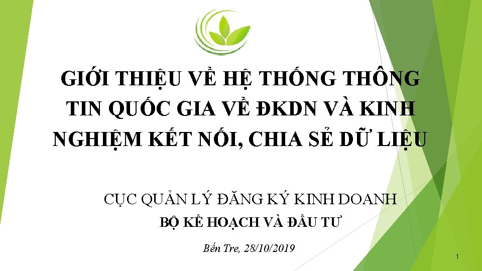 GIỚI THIỆU VỀ HỆ THỐNG THÔNG TIN QUỐC GIA VỀ ĐKDN VÀ KINH NGHIỆM