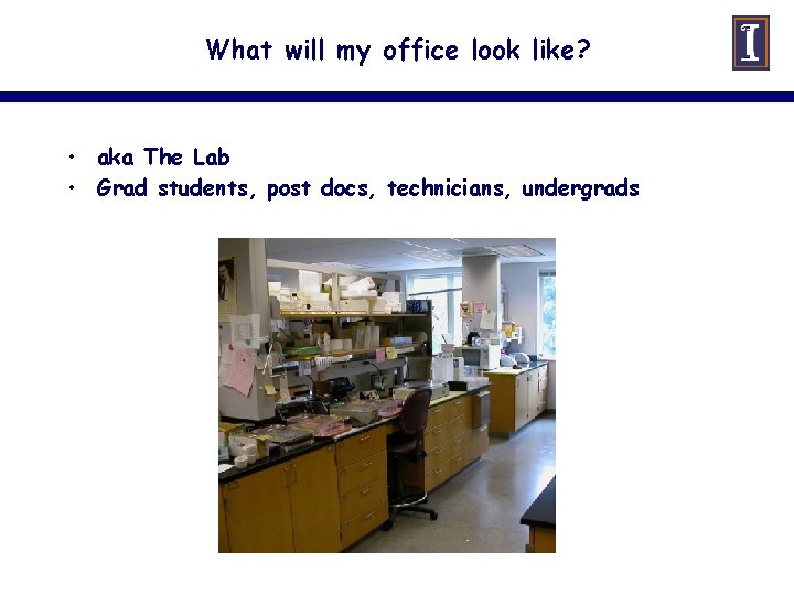 What will my office look like? • aka The Lab • Grad students, post