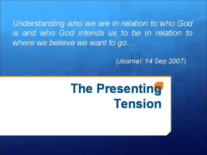 Understanding who we are in relation to who God is and who God intends