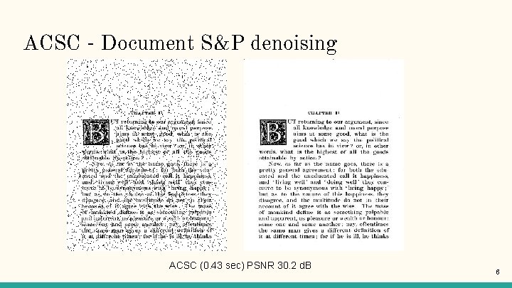 ACSC - Document S&P denoising ACSC (0. 43 sec) PSNR 30. 2 d. B