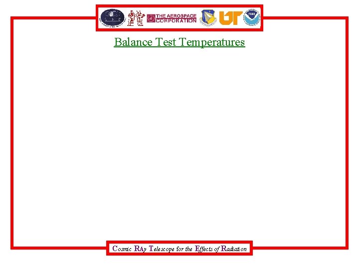 Balance Test Temperatures Cosmic RAy Telescope for the Effects of Radiation 