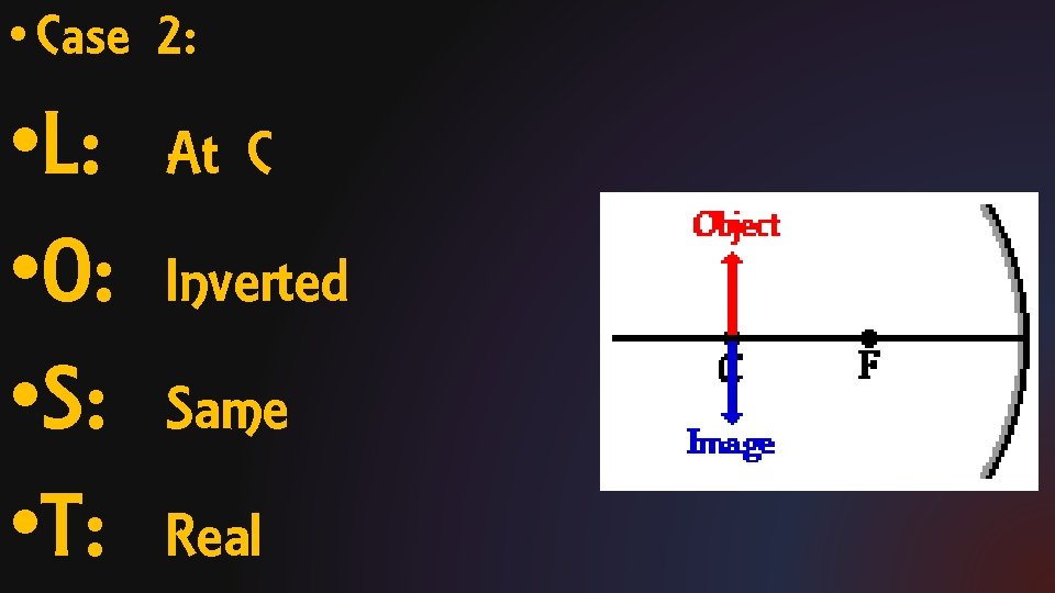  • Case 2: • L: • O: • S: • T: At C