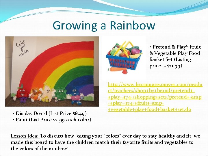 Growing a Rainbow • Pretend & Play® Fruit & Vegetable Play Food Basket Set