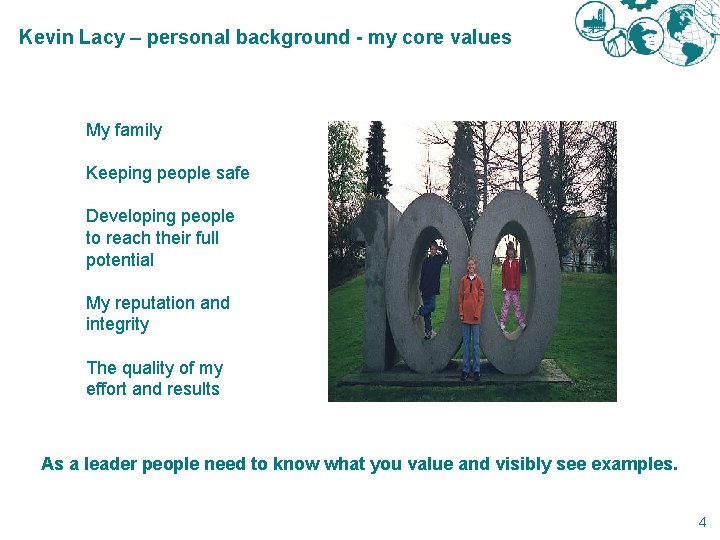 Kevin Lacy – personal background - my core values My family Keeping people safe Kevin Lacy – personal background - my core values My family Keeping people safe