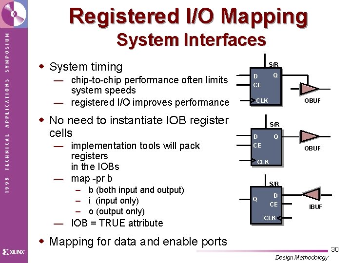 Registered I/O Mapping System Interfaces w System timing — chip-to-chip performance often limits system