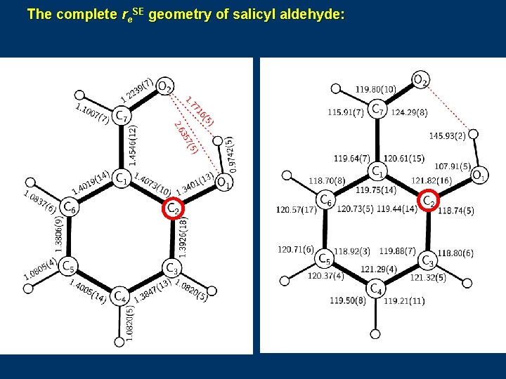 The complete re. SE geometry of salicyl aldehyde: 