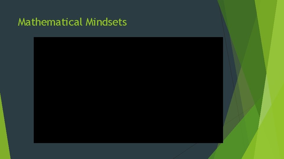 Mathematical Mindsets 