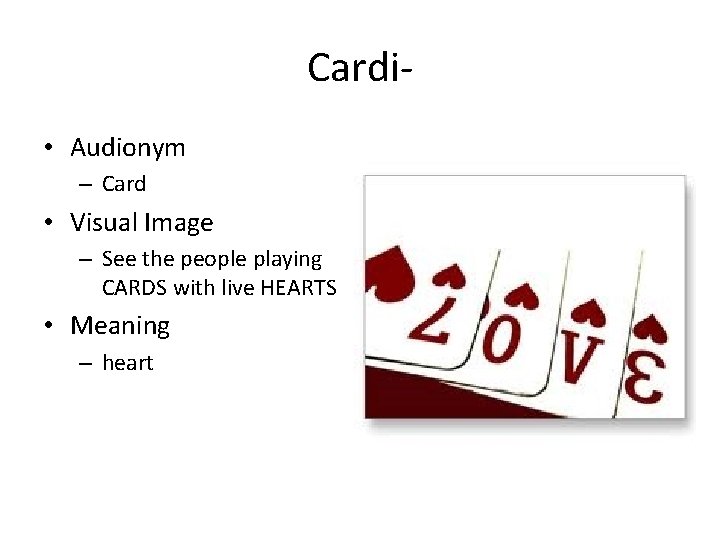 Cardi • Audionym – Card • Visual Image – See the people playing CARDS