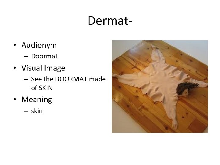 Dermat • Audionym – Doormat • Visual Image – See the DOORMAT made of