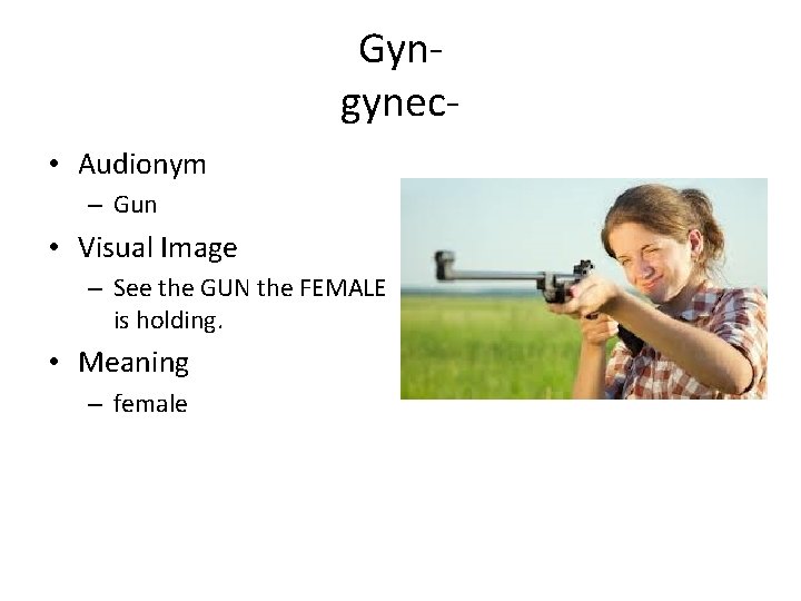 Gyngynec • Audionym – Gun • Visual Image – See the GUN the FEMALE