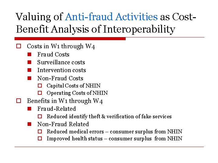 Valuing of Anti-fraud Activities as Cost. Benefit Analysis of Interoperability o Costs in W