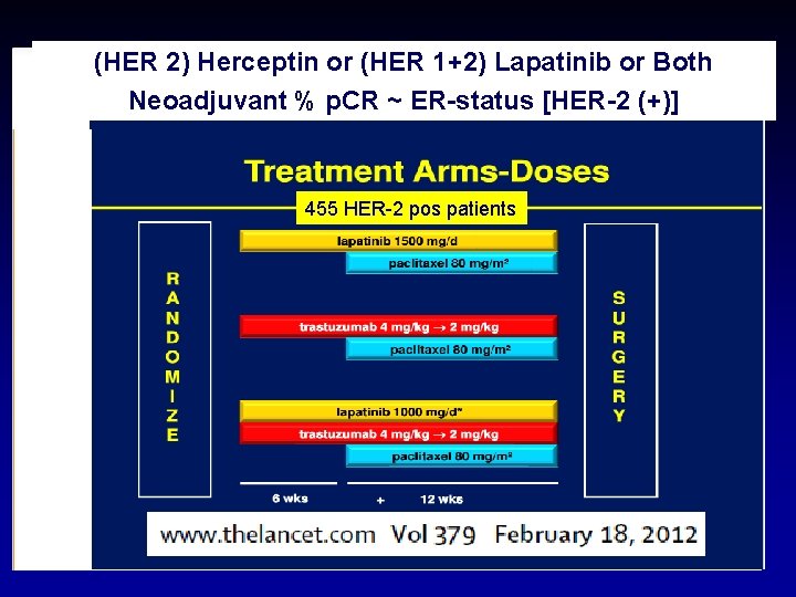 (HER 2) Herceptin or (HER 1+2) Lapatinib or Both Neoadjuvant BOTHHERCEPTIN % p. CR