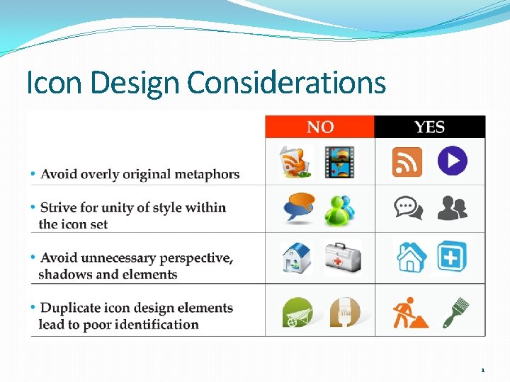 Icon Design Considerations 1 