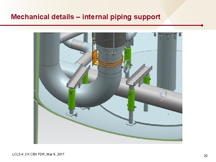 Mechanical details – internal piping support LCLS-II 2 K CBX FDR, Mar 9, 2017