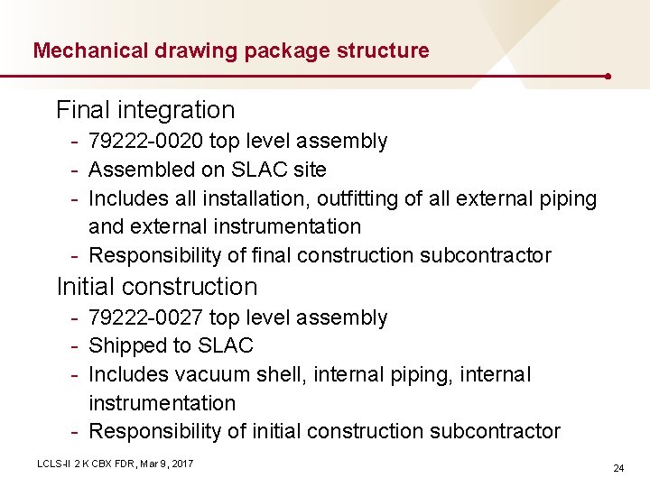 Mechanical drawing package structure Final integration - 79222 -0020 top level assembly - Assembled