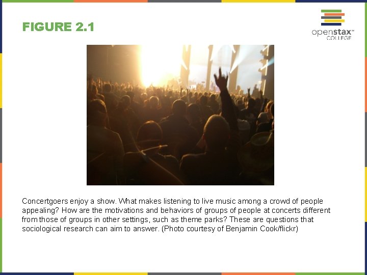 FIGURE 2. 1 Concertgoers enjoy a show. What makes listening to live music among