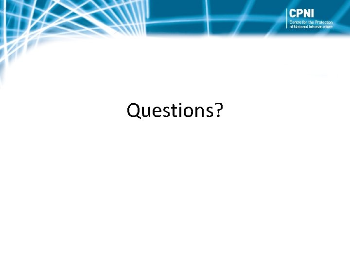 Questions? 