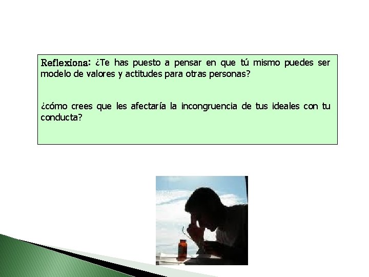 Reflexiona: ¿Te has puesto a pensar en que tú mismo puedes ser modelo de