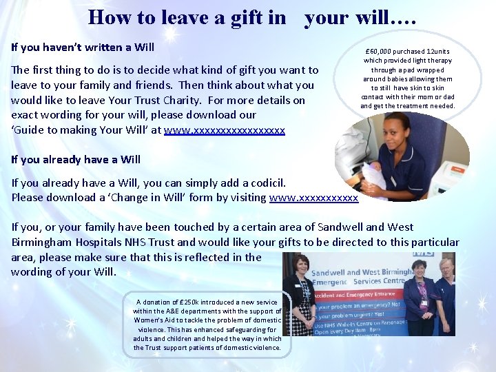 How to leave a gift in your will…. If you haven’t written a Will How to leave a gift in your will…. If you haven’t written a Will