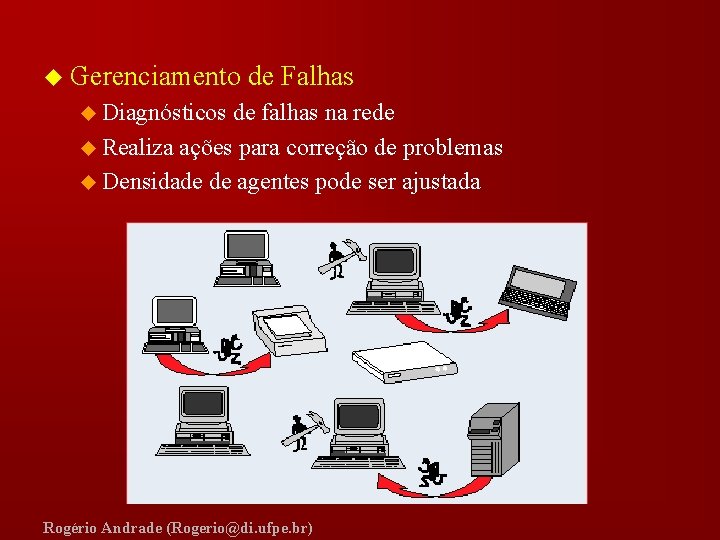 u Gerenciamento de Falhas u Diagnósticos de falhas na rede u Realiza ações para