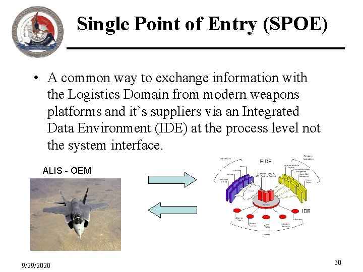 Single Point of Entry (SPOE) • A common way to exchange information with the