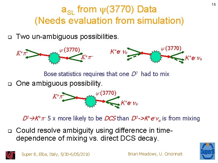 16 a. SL from (3770) Data (Needs evaluation from simulation) q Two un-ambiguous possibilities.