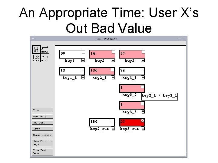 An Appropriate Time: User X’s Out Bad Value 