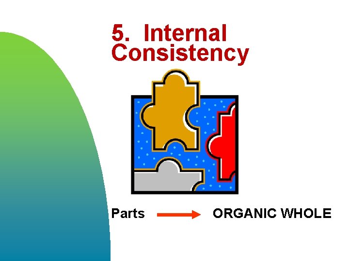5. Internal Consistency Parts ORGANIC WHOLE 