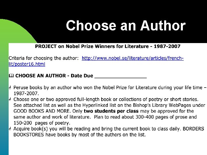 Choose an Author 