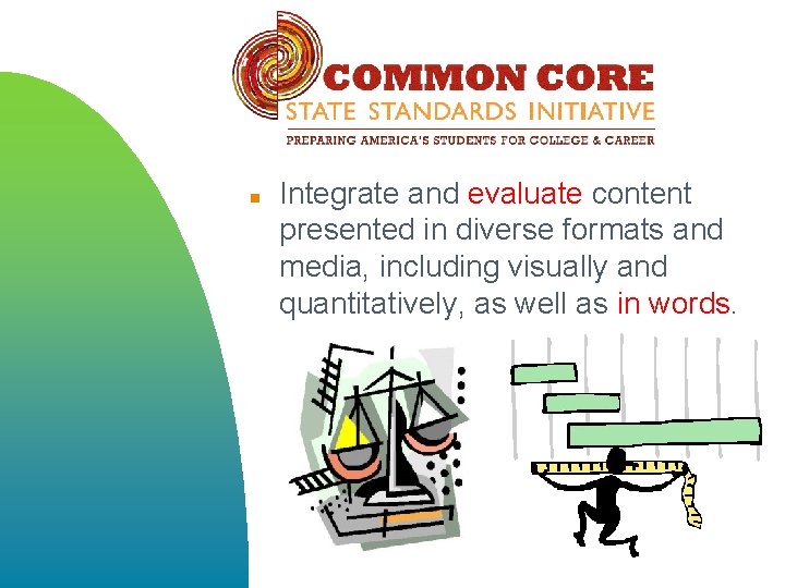 n Integrate and evaluate content presented in diverse formats and media, including visually and