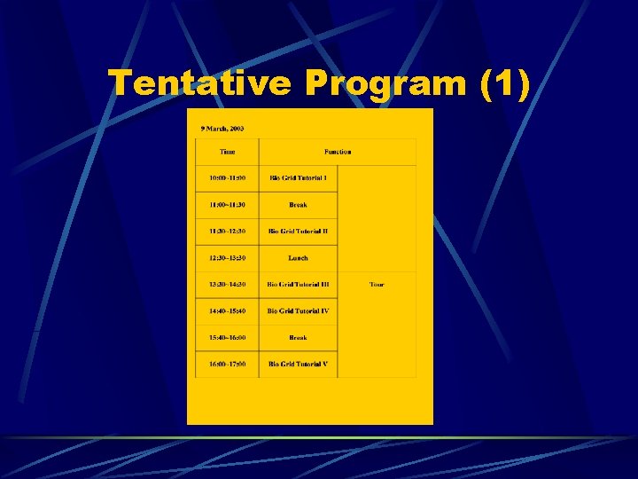 Tentative Program (1) 