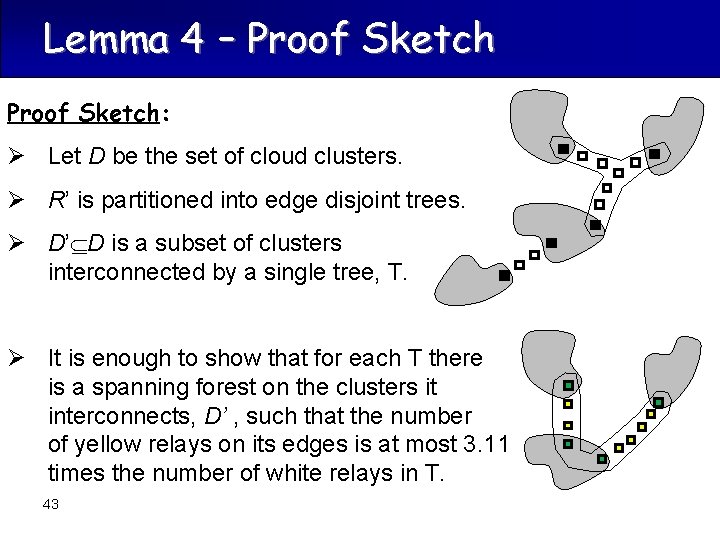 Lemma 4 – Proof Sketch: Ø Let D be the set of cloud clusters.