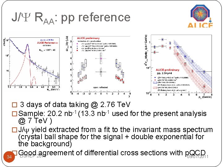J/ RAA: pp reference � 3 days of data taking @ 2. 76 Te. J/ RAA: pp reference � 3 days of data taking @ 2. 76 Te.