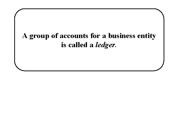 A group of accounts for a business entity is called a ledger. 