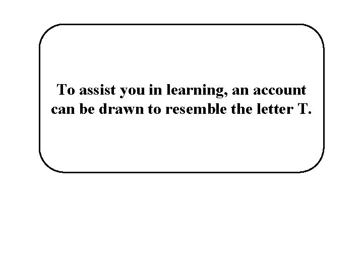 To assist you in learning, an account can be drawn to resemble the letter