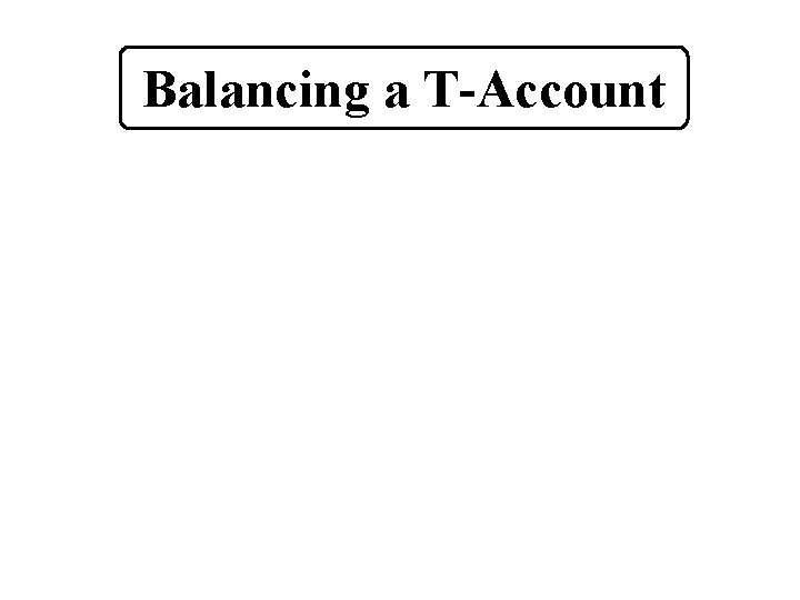 Balancing a T-Account 