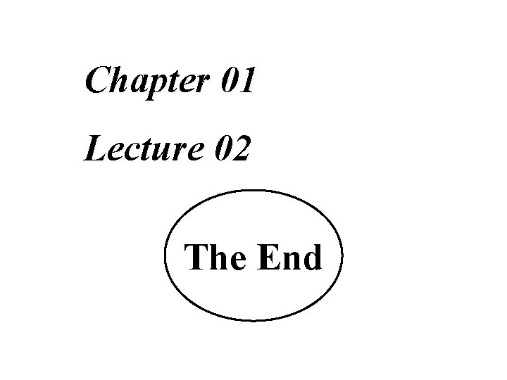 Chapter 01 Lecture 02 The End 