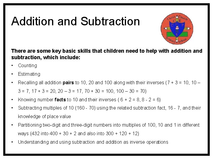 What Is Math Calculation Mathematics Calculation Policy Document Mental and written calculation