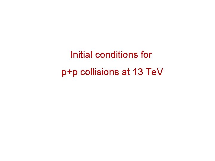 Initial conditions for p+p collisions at 13 Te. V 