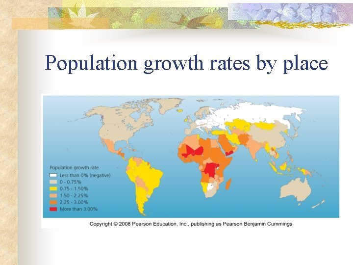 Population growth rates by place 