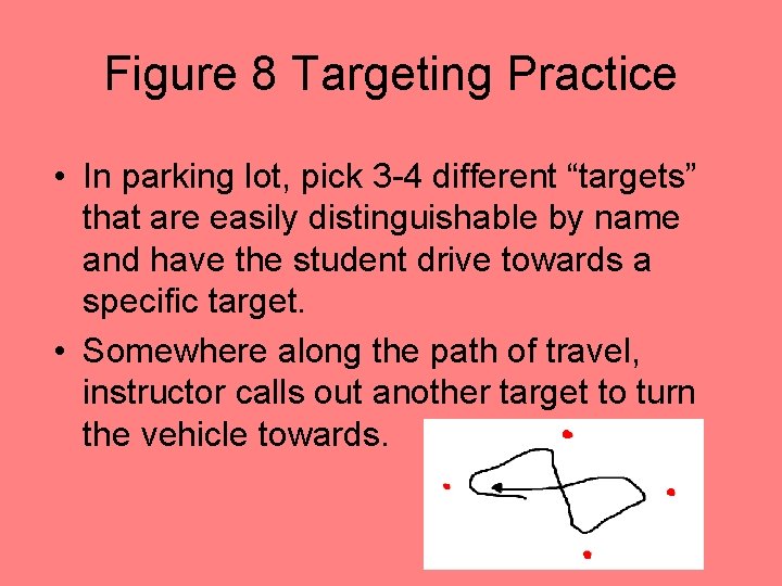 Figure 8 Targeting Practice • In parking lot, pick 3 -4 different “targets” that