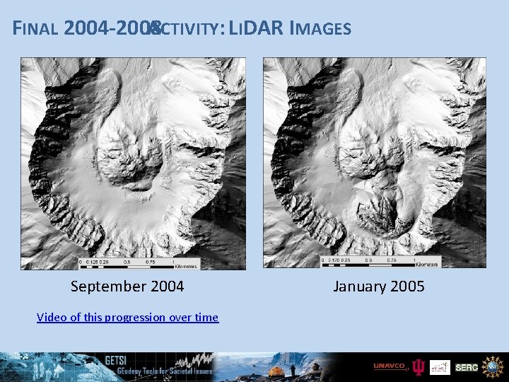 FINAL 2004 -2008 ACTIVITY: LIDAR IMAGES September 2004 Video of this progression over time