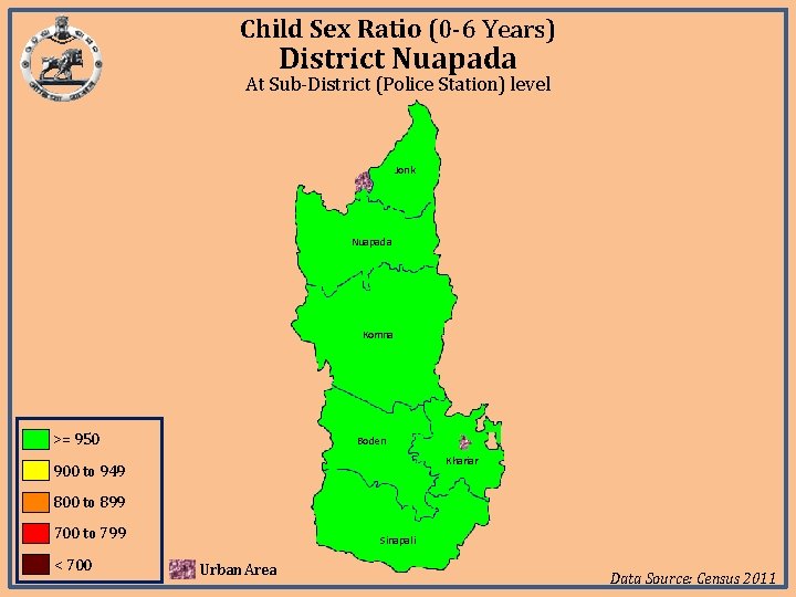 Child Sex Ratio (0 -6 Years) District Nuapada At Sub-District (Police Station) level Jonk