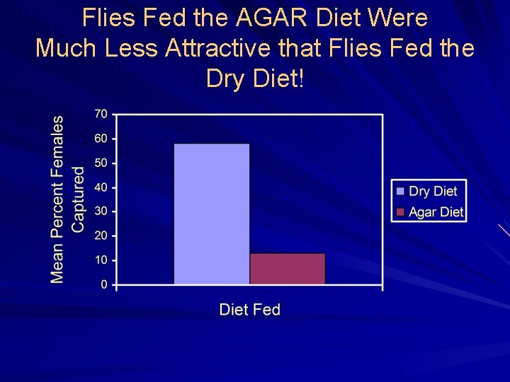 Flies Fed the AGAR Diet Were Much Less Attractive that Flies Fed the Dry