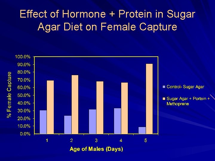 Effect of Hormone + Protein in Sugar Agar Diet on Female Capture 